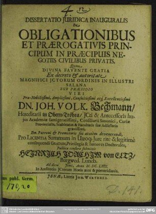 De obligationibus et praerogativis principum in praecipuis negotiis civilibus privatis