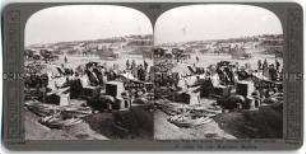 Von der britischen Handelsmarine nach Suvla Bay verschifftes Kriegsmaterial