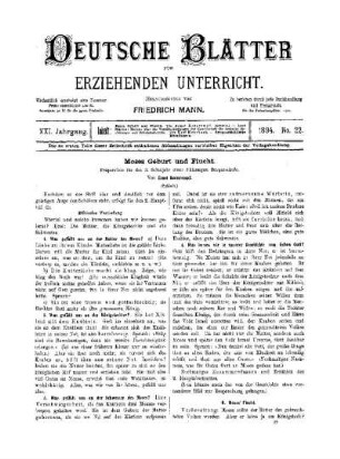 Moses Geburt und Flucht : (Schluss)