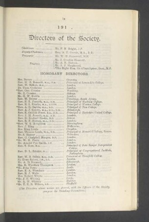 191. Directors of the Society