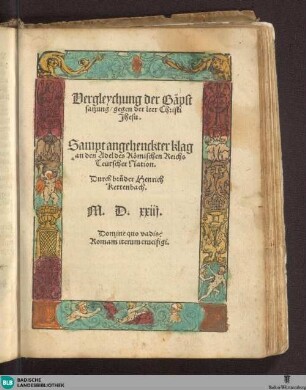 Vergleychung der Bäpst satzung, gegen der leer Christi Jhesu