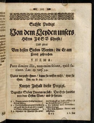 323-392, Sechste Predigt