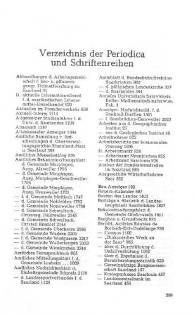 Verzeichnis der Periodica und Schriftenreihen