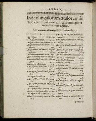 Index singulorum titulorum [...]