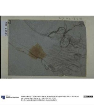 Studie zweier Hände, die im Handschlag verbunden sind für die Figuren der Jungfrau Maria und der Hl. Elisabeth (im Gemälde der Heimsuchung Mariens in der Chiesa Nuova in Rom)