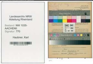 Entnazifizierung Karl Haubner , geb. 03.06.1909 (Baufuehrer)