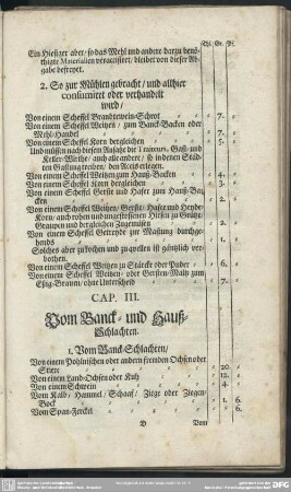 Cap. III. Vom Banck- und Hauß-Schlachten