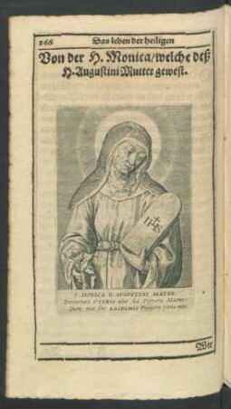 Von der H. Monica/ welche deß H. Augustini Mutter gewest.