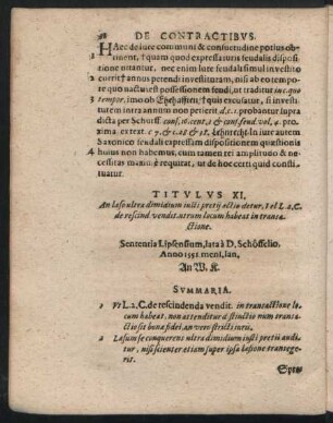 Titulus XI. - XV.