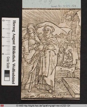 Teil der Darstellung: Die drei Frauen am Grab Christi.