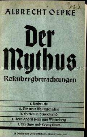 Kritische Replik auf Alfred Rosenbergs Schrift "Der Mythus"