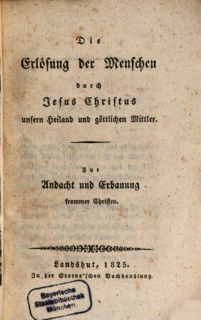 Die Erlösung der Menschen durch Christus