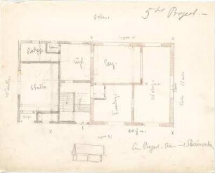 Hildebrand, Adolf von; Tegernsee; Landhaus Konrad Fiedler - Ostseite (Grundriss)