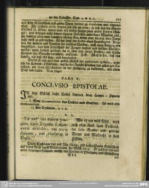 Pars V. Conclusio Epistolae