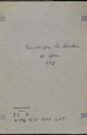 Kirchenbuchduplikat der evangelischen Gemeinde Eisbergen, Kreis Minden (GHT 1830-1840) (Gemeinde: Evangelische Gemeinde Eisbergen)