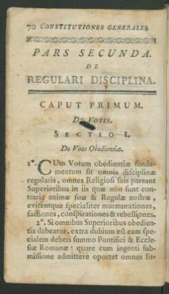 Pars Secunda. De Regulari Disciplina.