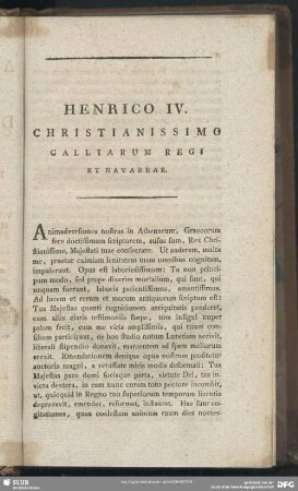 Henrico IV. Christianissimo Calliarum Regi Et Navarrae