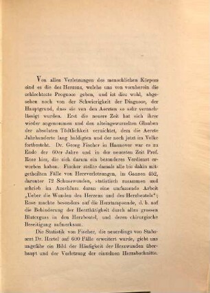 Über die Schußverletzungen des Herzens