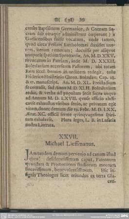 XXVII. Michael Lieffmanus