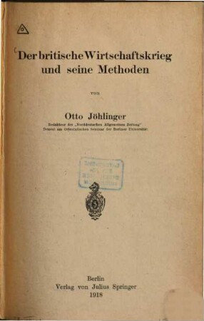 Der britische Wirtschaftskrieg und seine Methoden