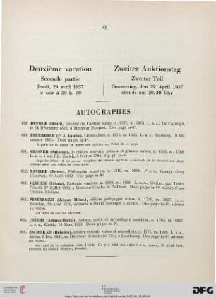 Autographes (Nr. 459-466)
