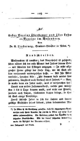 Ueber Vereine überhaupt und über Lehrer-Vereine im Besonderen