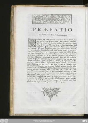 Praefatio In secundam hanc Editionem.