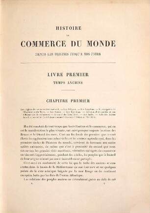Histoire du commerce du monde depuis les temps les plus reculés, 1. Temps anciens - moyen âge