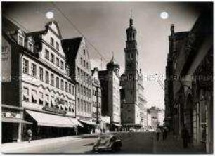 Augsburg, Karolinenstraße und Perlachturm