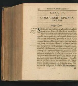 Sectio IV. De Concursu Sponsaliorum.