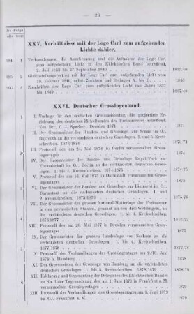 XXV. Verhältnisse mit der Loge Carl zum aufgehenden Lichte dahier.