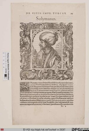 Bildnis Süleyman II. der Große od. Prächtige ("Kanumi"), Sultan der Türkei (reg. 1520-66)