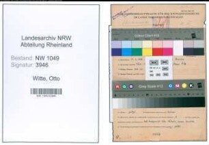 Entnazifizierung Otto Witte , geb. 21.02.1896 ()