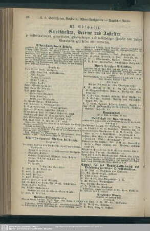 III.Abschnitt. Gesellschaften, Vereine und Anstalten