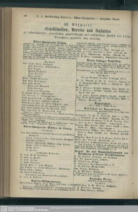 III.Abschnitt. Gesellschaften, Vereine und Anstalten