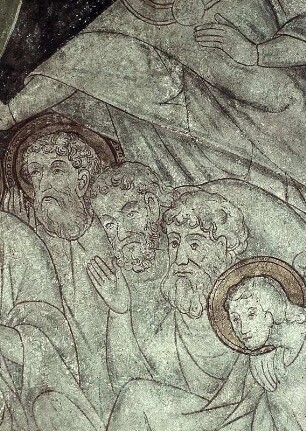 Christus in der Mandorla, umgeben von Aposteln, den Evangelisten und dem heiligen Clemens
