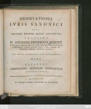 Observationes Ivris Saxonici
