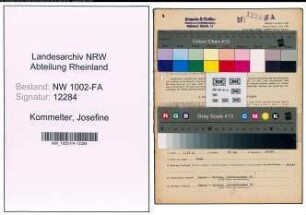 Entnazifizierung Josefine Kommelter, geb. 11.10.1893 (Verkaeuferin)
