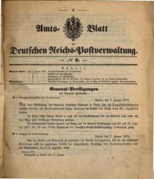 Amtsblatt der Deutschen Reichs-Postverwaltung. 1874