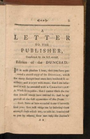 A Letter To The Publisher