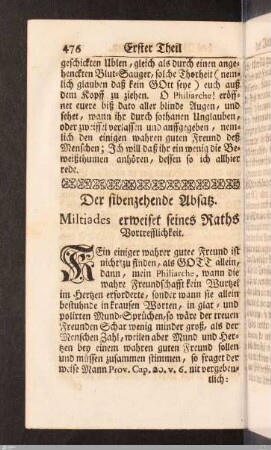 Der sibenzehende Absatz. Miltiades erweiset seines Raths Vortrefflichkeit.