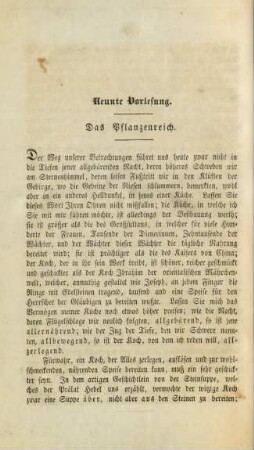 Neunte Vorlesung. Das Pflanzenreich