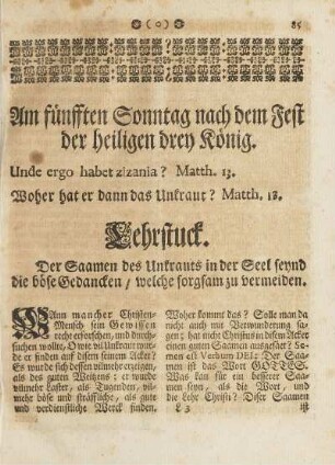 Am fünfften Sonntag nach dem Fest der heiligen drey König.
