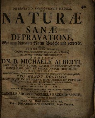 De naturae sanae depravatione