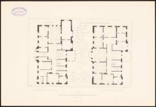 Villa des Herrn Heinrich Vieweg, Braunschweig: Grundriss EG, 1. OG (aus: Öffentliche und Privatgebäude, 1887)
