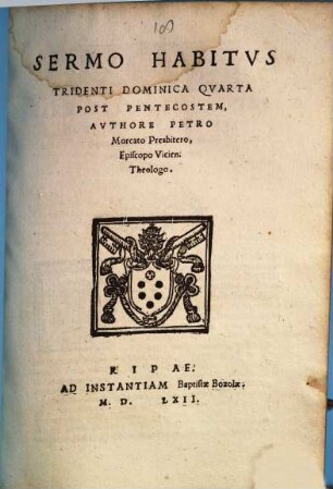 Sermo Habitvs Tridenti Dominica Qvarta Post Pentecostem