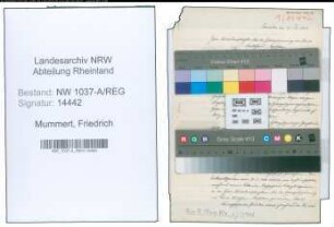 Entnazifizierung Friedrich Mummert , geb. 08.07.1888 ()
