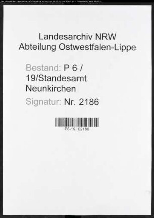 Sterberegister Standesamt Neunkirchen