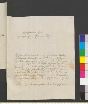 Brief von Dorner, Georg an Goethe, Johann Wolfgang von