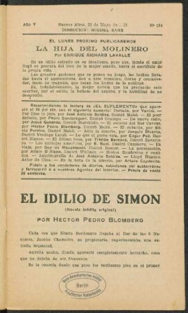 1921005184: El idilio de Simon : (novela inédita original)
